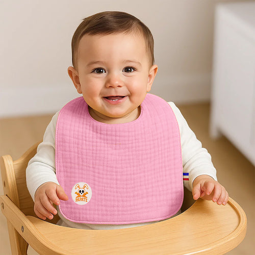 Bavoir en Coton Bio - Rose | Lop by PaPate