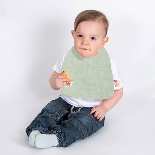 Bavoir Bébé en Coton Bio Double Face — Vert