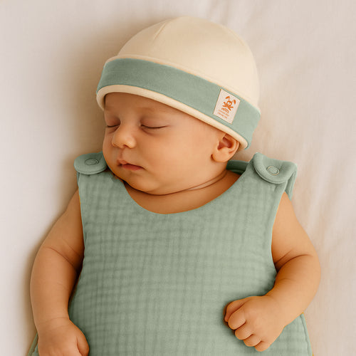 Bonnet Naissance en Coton Bio - Vert | PaPate