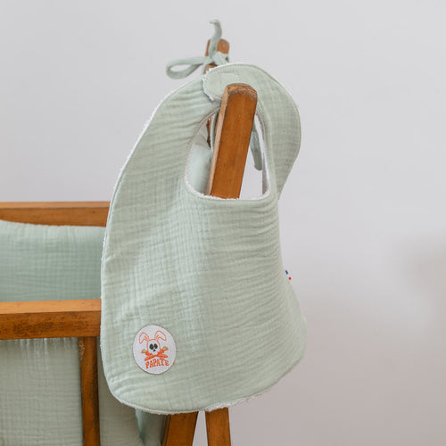 Bavoir Bébé en Coton Bio Double Face — Vert