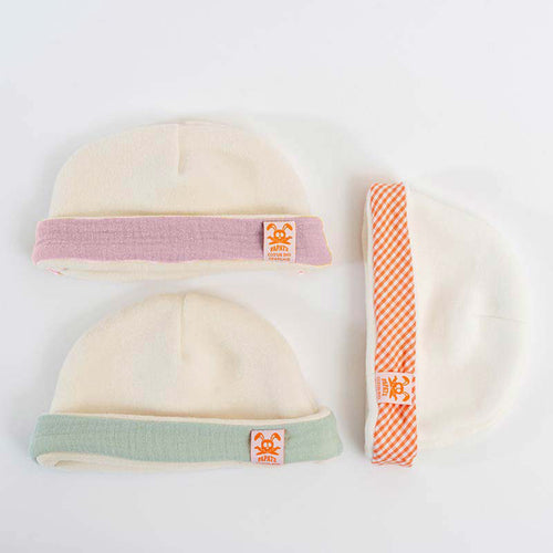 Bonnet Naissance en Coton Bio — Rose