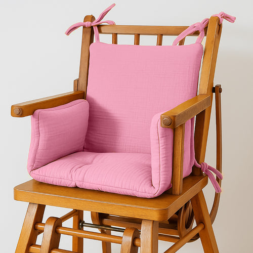 Coussin de Chaise Haute en Coton Bio - Rose | PaPate