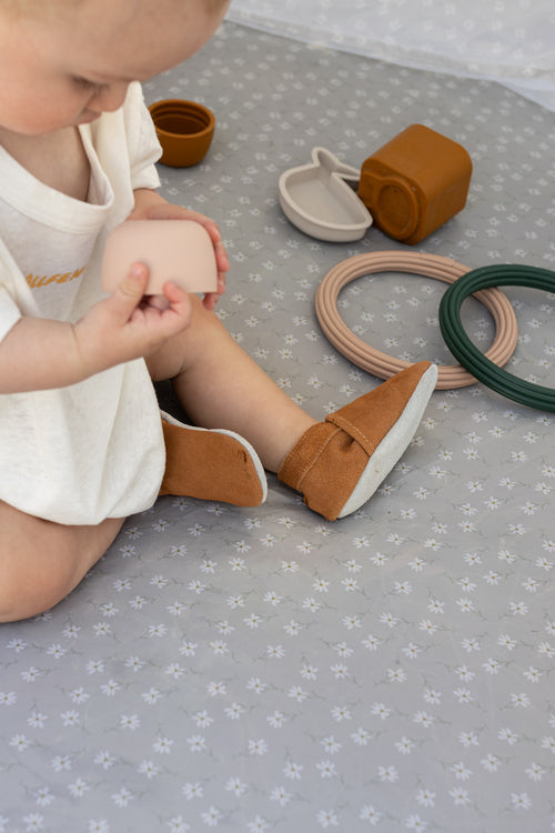 Chaussons Bébé en Cuir Souple Stabifoot — Vison