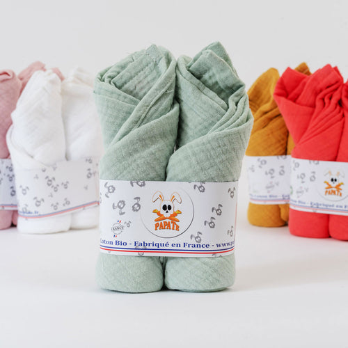Emmaillotages en coton biologique - Vert
