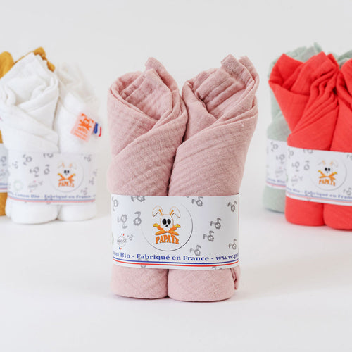 Emmaillotages en Coton Bio Double face — Rose
