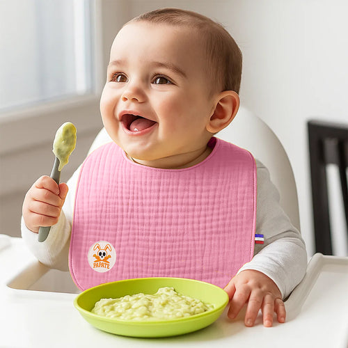 Bavoir en Coton Bio - Rose | Lop by PaPate